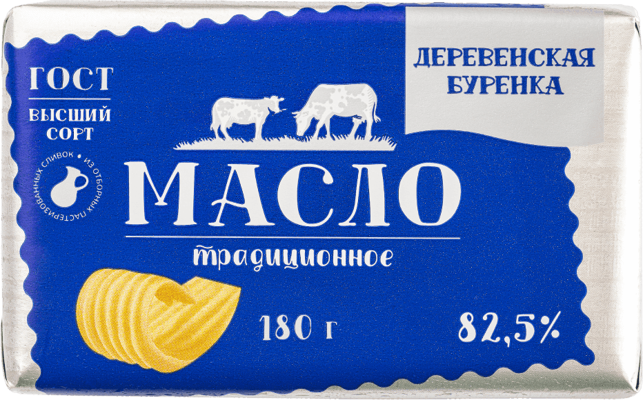 Деревенская буренка - Традиционное, 82,5% - 180 г