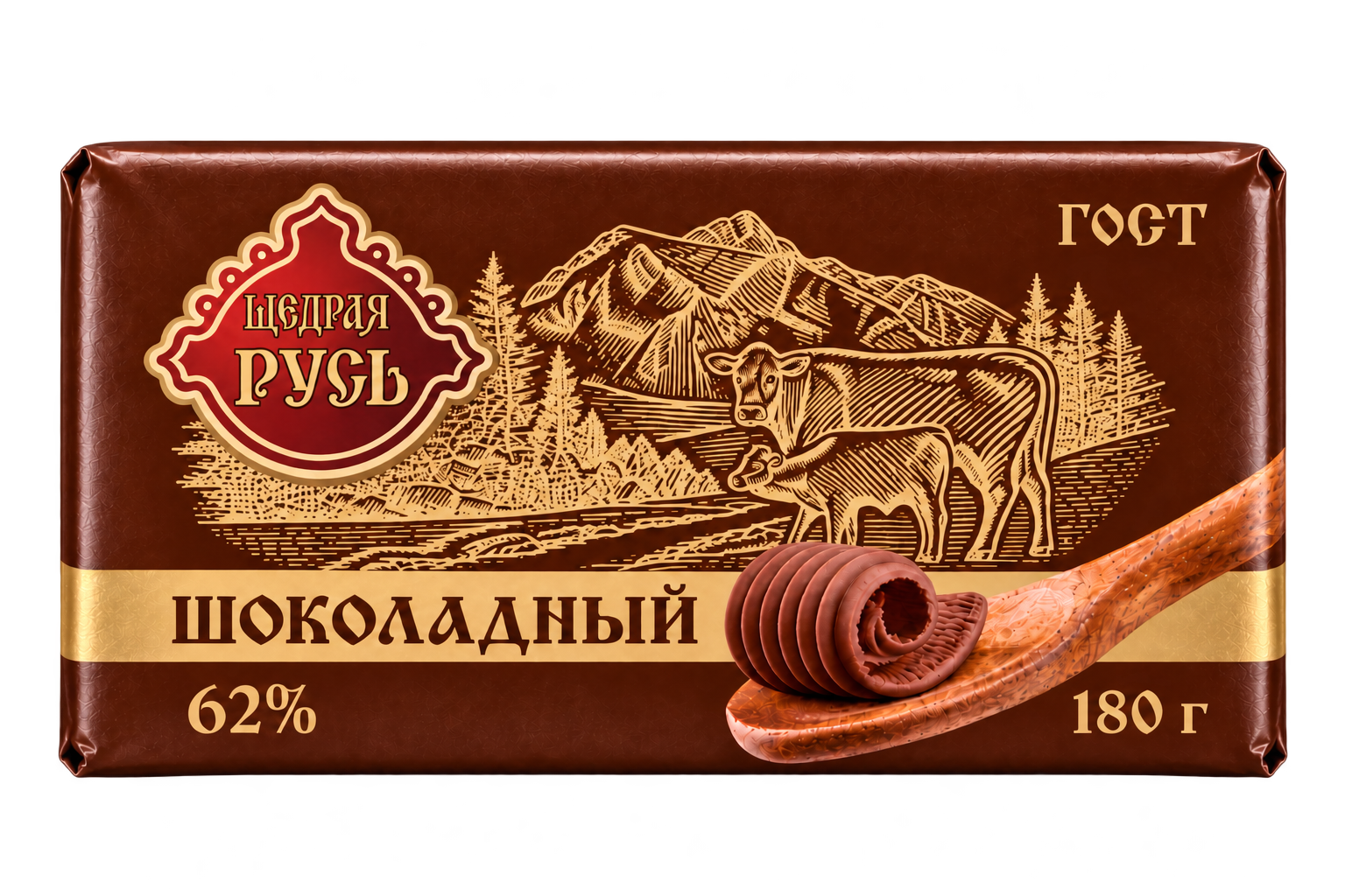 Щедрая Русь - Шоколадный 62% - 180 г