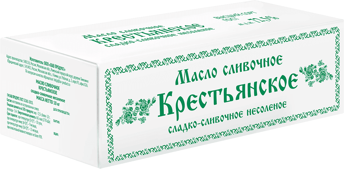 Лав продукт - Крестьянское, 72,5% - 10 кг