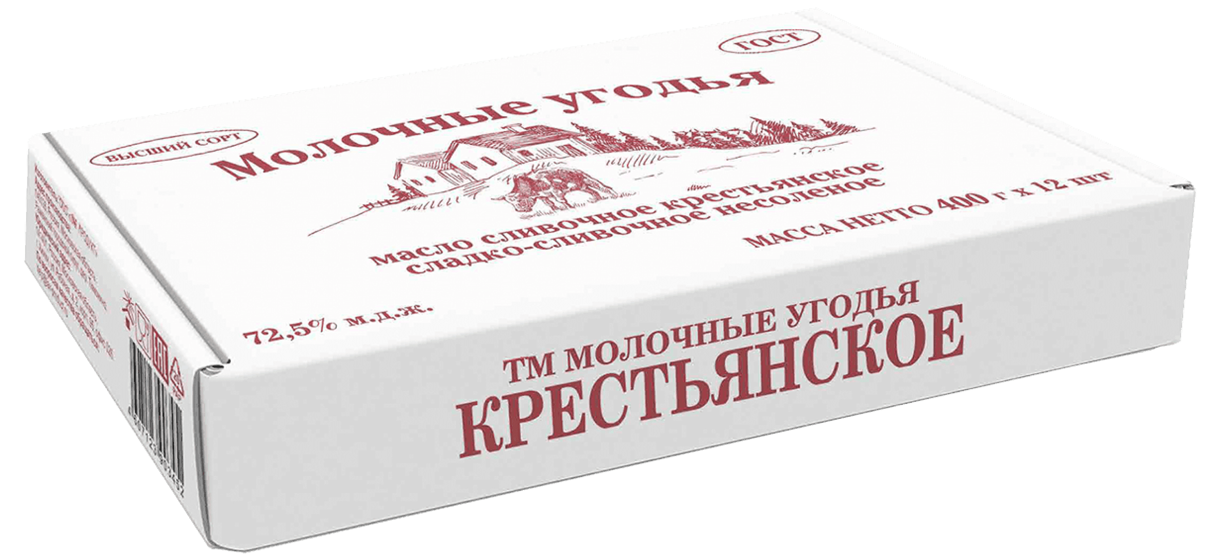 Молочные угодья - Крестьянское, 72,5% - 400 г