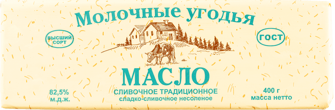 Молочные угодья - Традиционное, 82,5% - 400 г