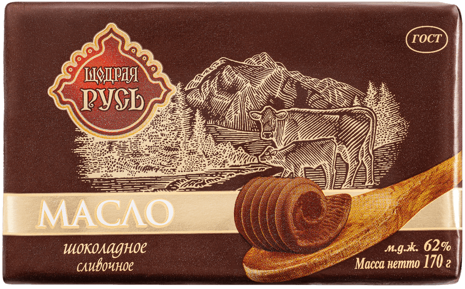 Щедрая Русь - Шоколадное, 62% - 170 г