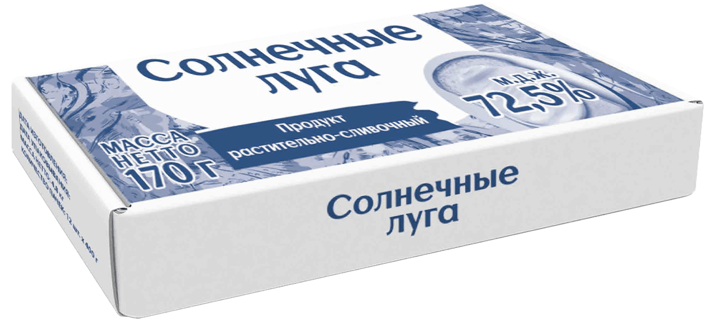 Солнечные Луга - Продукт растительно-сливочный, 72,5% - 170 г