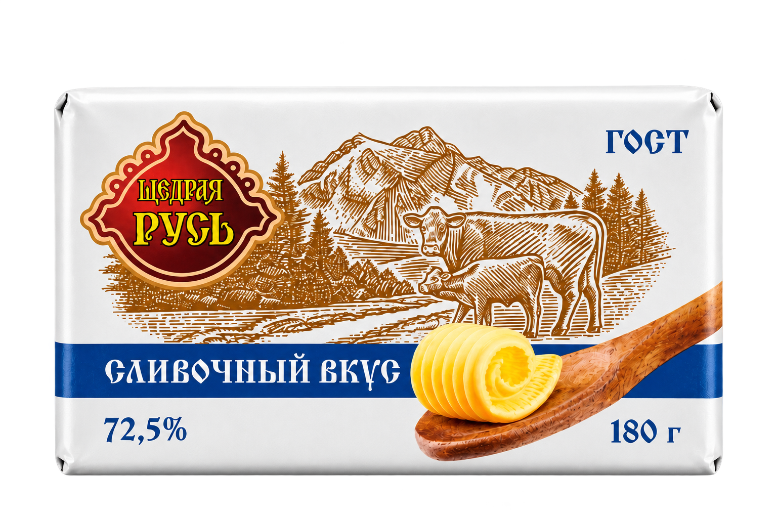 Щедрая Русь - Сливочный вкус 72,5% - 180 г